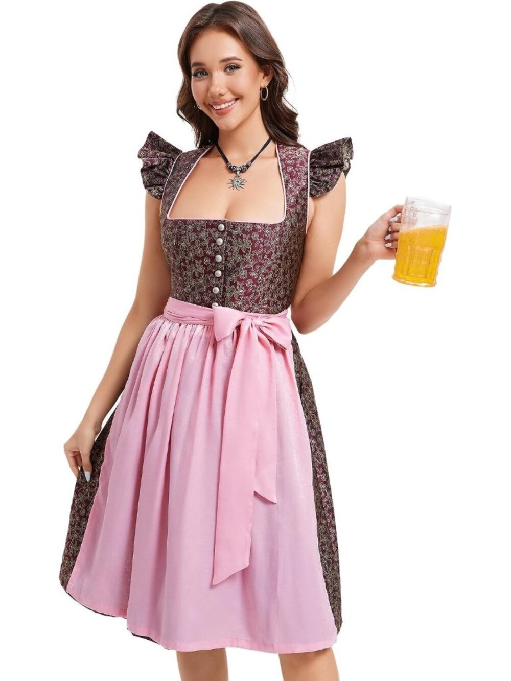 German Dirndl Dress Costume Traditional Beer Bavarian Oktoberfest Outfit MEDIUM